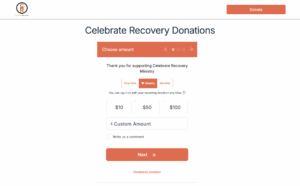 celebrate recovery donation form