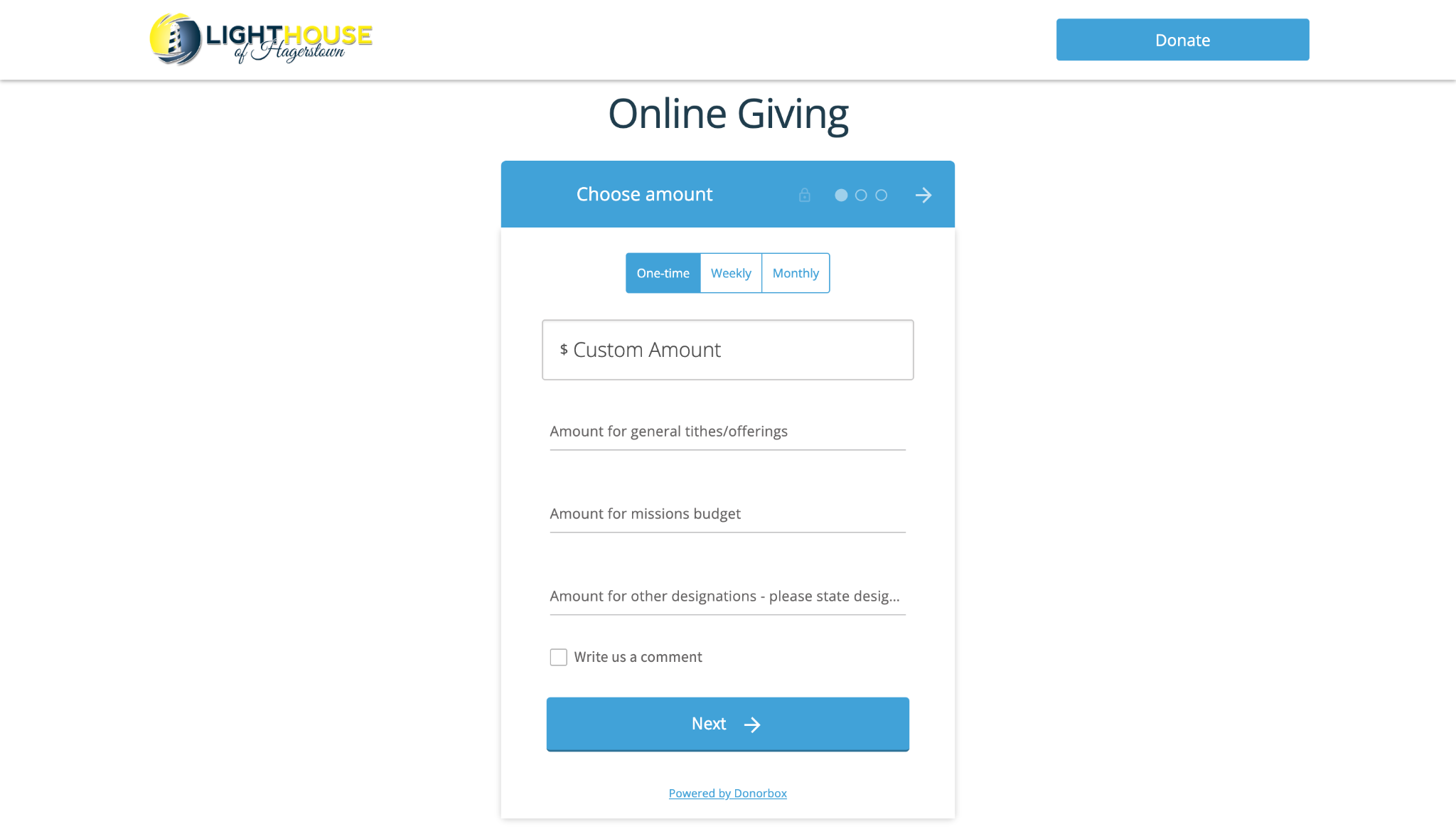 online giving form