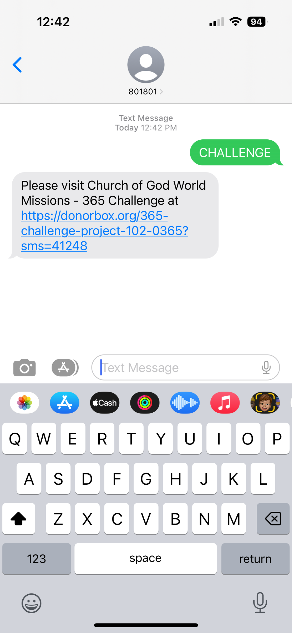 church of god world missions text to give campaign