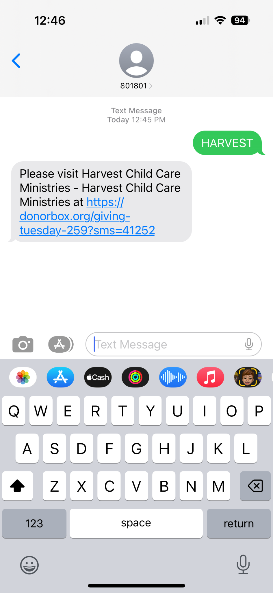 how text-to-give works for donors