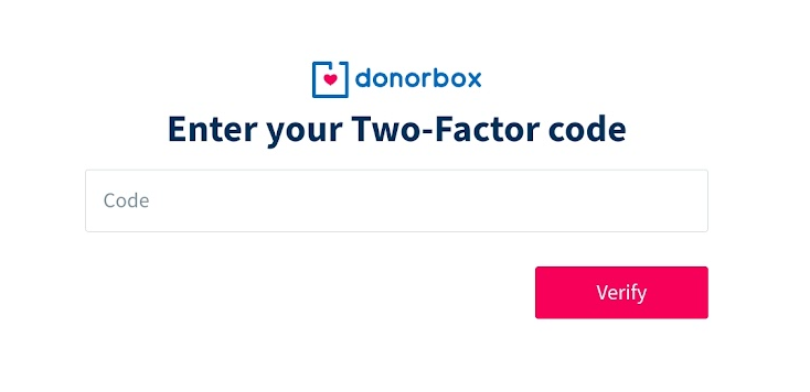 two factor authentication on donorbox live app