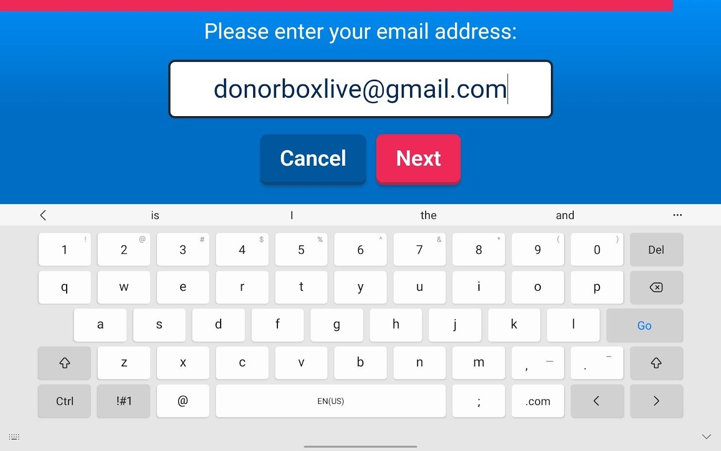 donor adds email id on donorbox live app