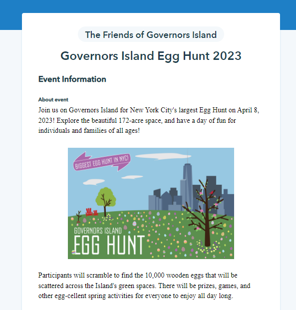 easter egg hunt event on donorbox