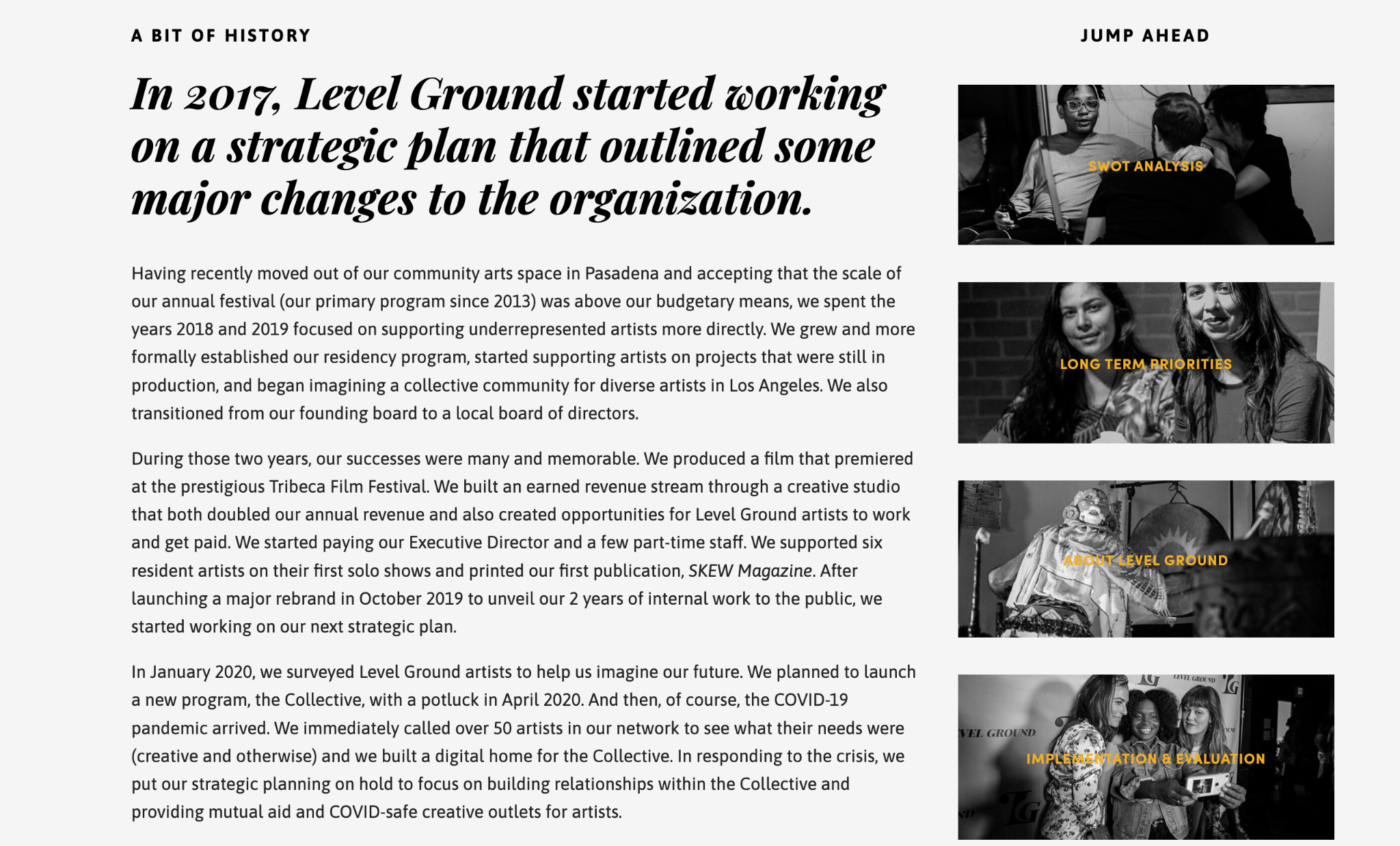 Level Ground strategic plan 