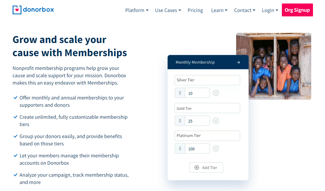 donorbox membership software