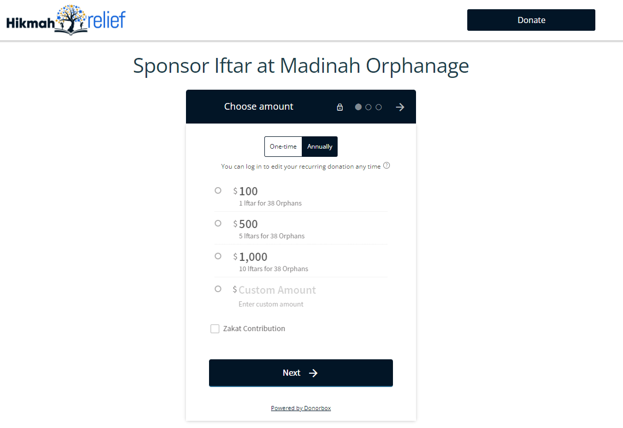 online donations for iftar meals