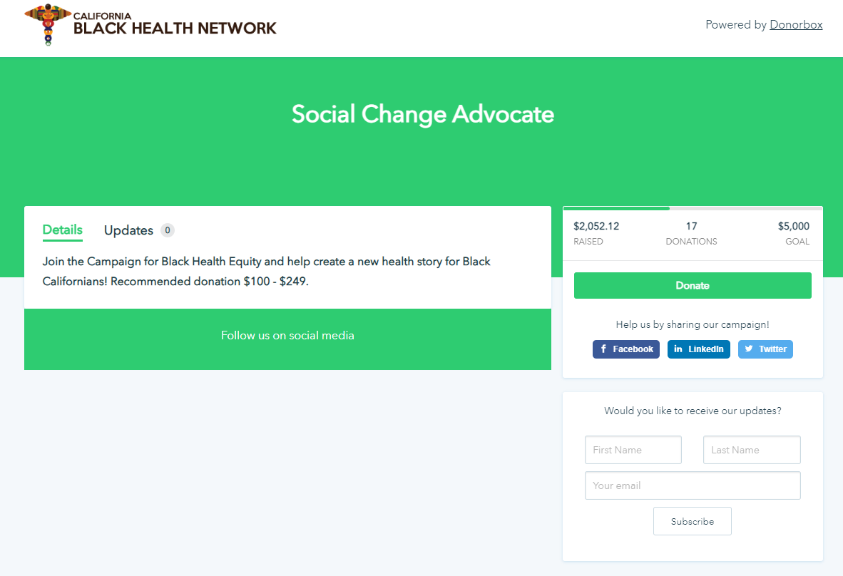 social advocacy campaign on donorbox