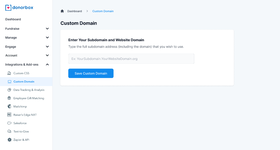 enter your subdomain and website domain in the tool