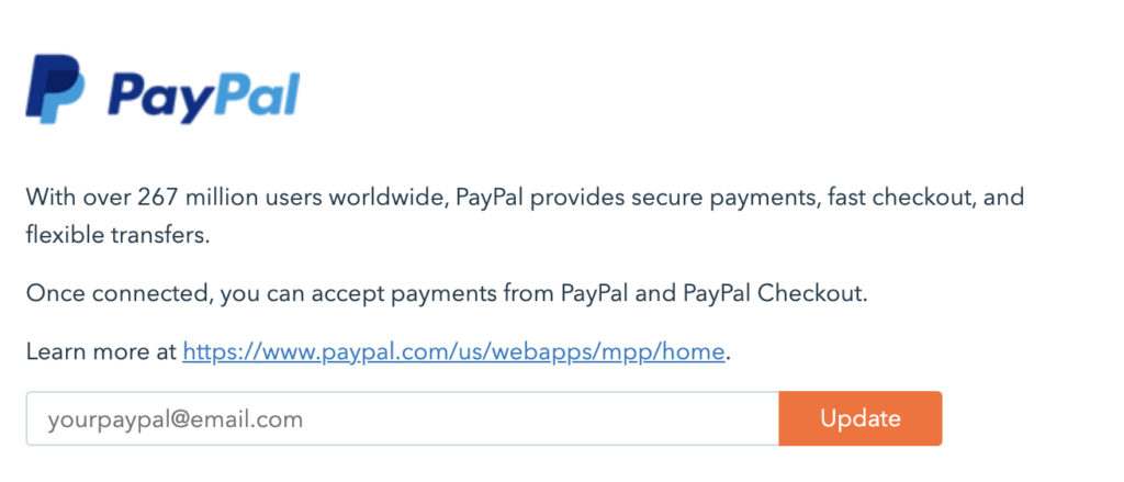 PayPal integration instructions in the Donorbox org account