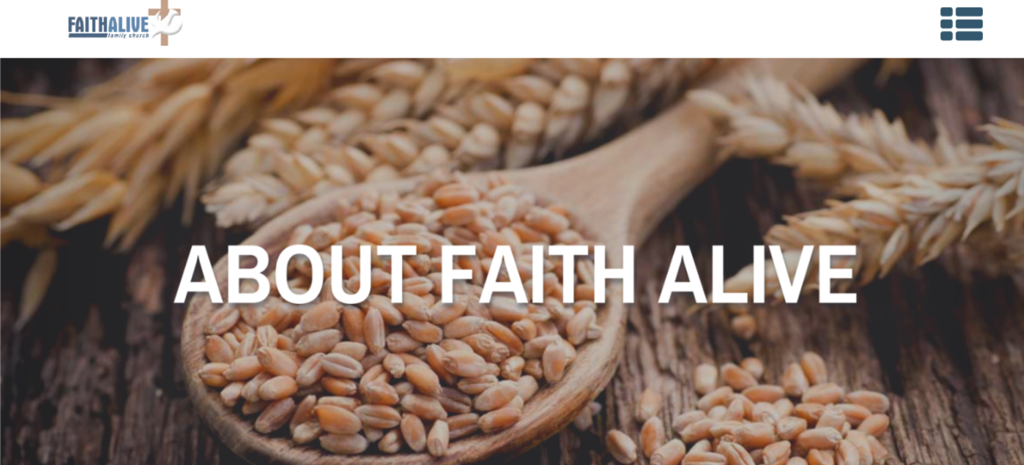 Screenshot of Faith Alive's website. 