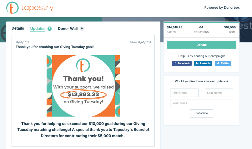 An example of a nonprofit crowdfunding platform