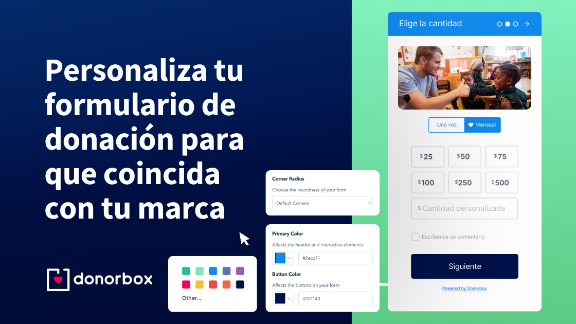 Personaliza tu formulario donación con tu marca