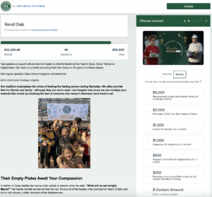 Screenshot of a Donorbox Peer-to-Peer Campaign 