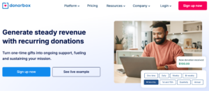 5 Best Church Fundraising Platforms for Collecting Recurring Donations_donorbox homepage banner