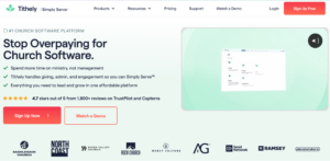 5 Best Church Fundraising Platforms for Collecting Recurring Donations_tithely homepage banner