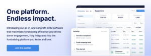 Screenshot of Donorbox CRM banner